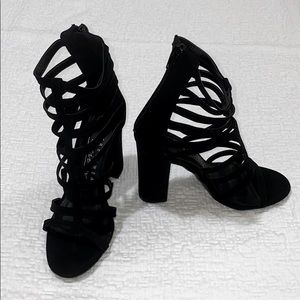 Size 6 Strappy Black Heels